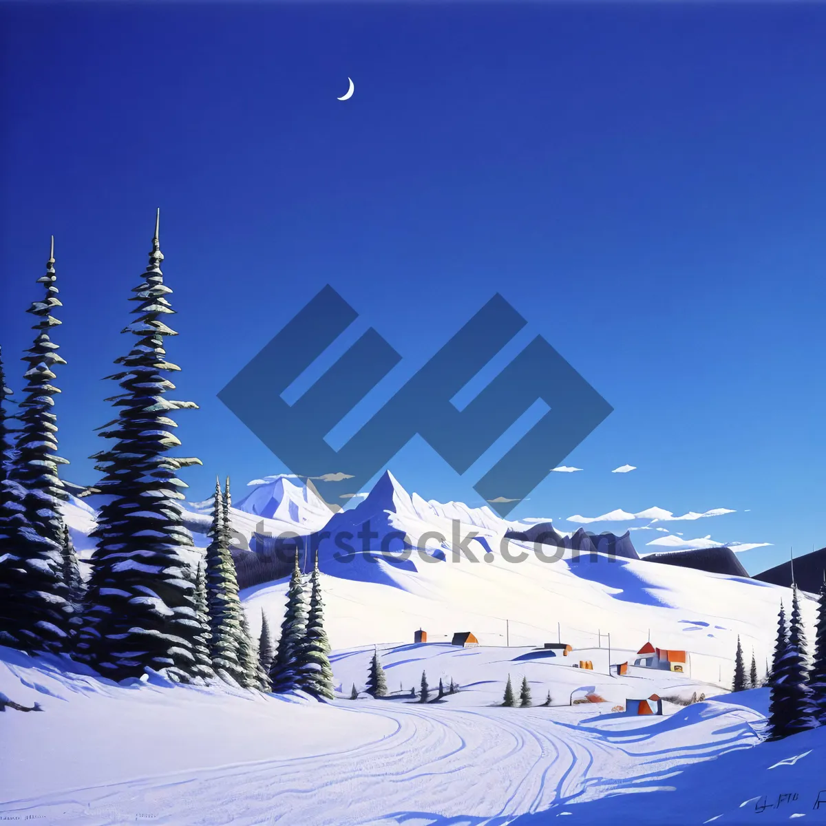 Picture of Winter Wonderland: Majestic Snowy Mountain Landscape