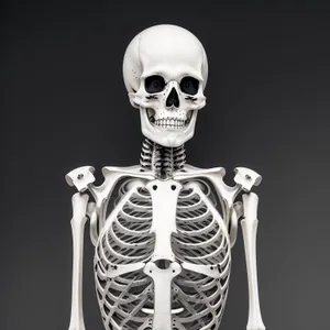 Male skeleton bust sculpture - spooky and frightening anatomy.