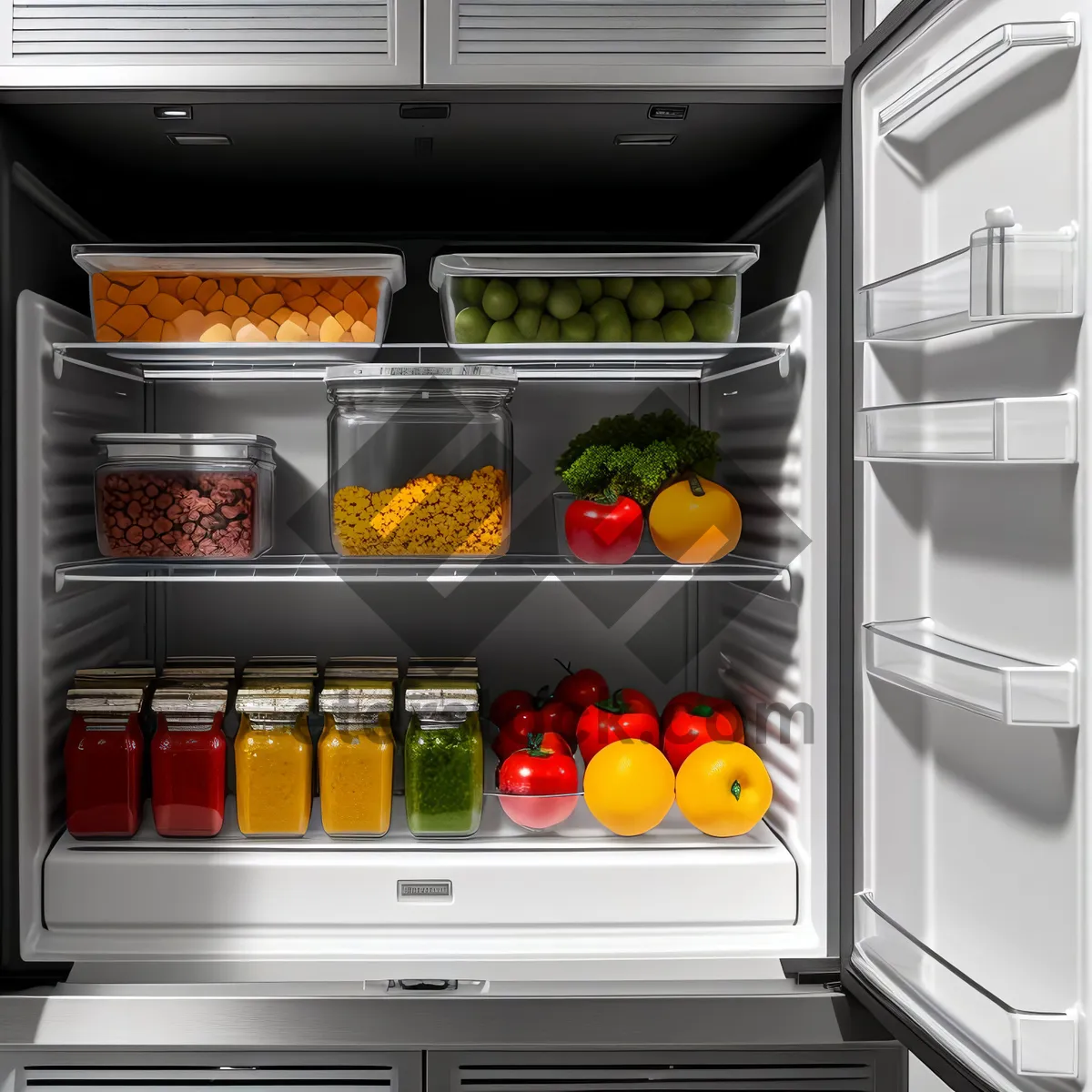Picture of Modern Kitchen Refrigerator: Efficient Home Cooling Appliance