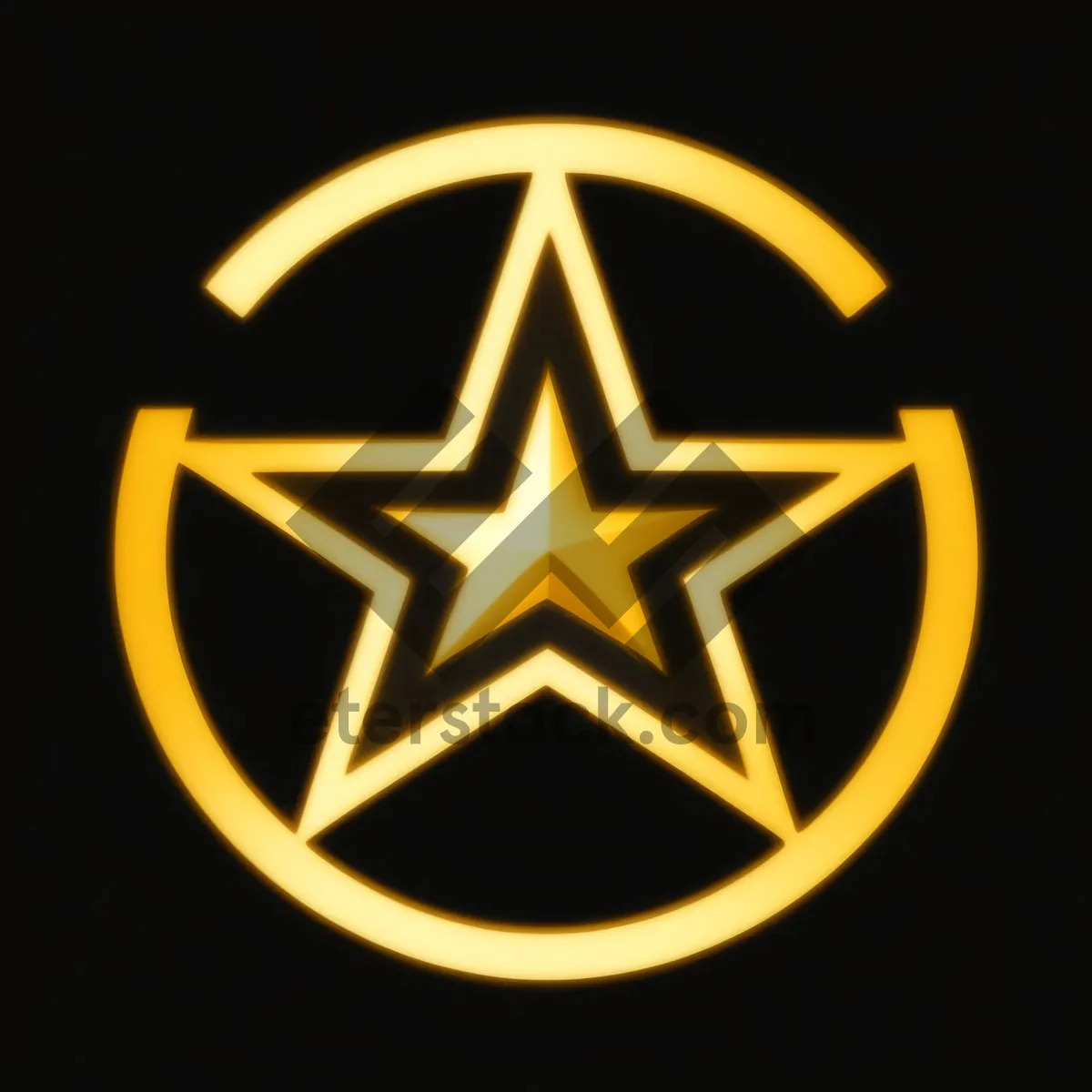 Picture of Golden Round Icon: Shiny Black Circle Symbol