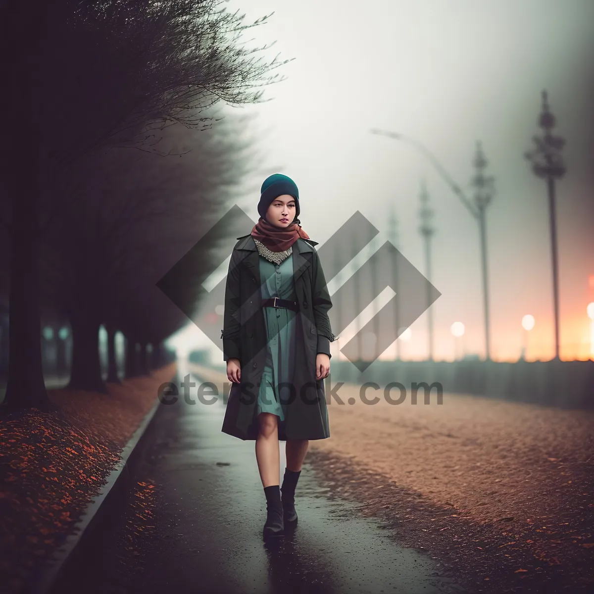 Picture of City Raincoat: Stylish Trench for Outdoor Walking