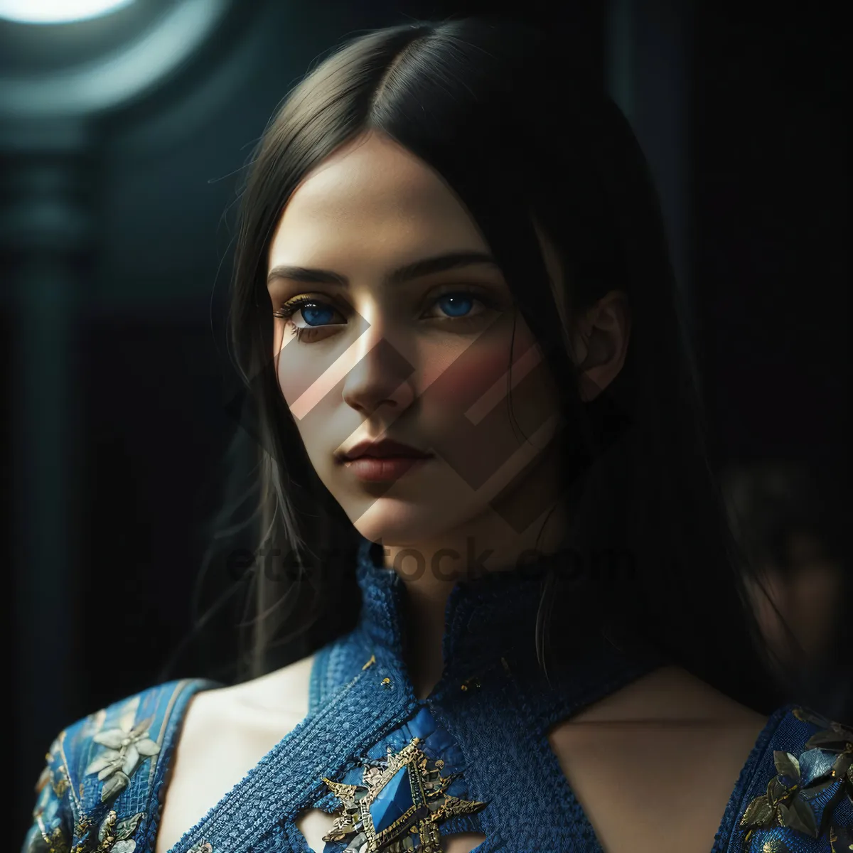 Picture of Fashion model with sexy, attractive makeup pose.