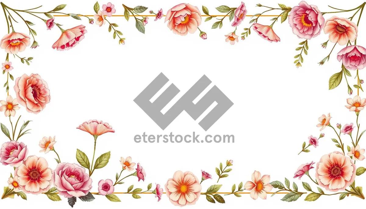 Picture of Floral silhouette pattern design with pink buds swirls.