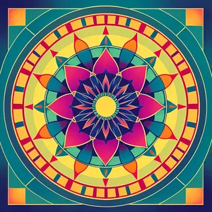Colorful Mosaic Circle Design: A Vibrant Digital Art Creation