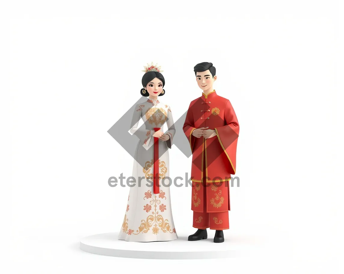 Picture of Happy Princess Shopping for Kimono Silhouette Art