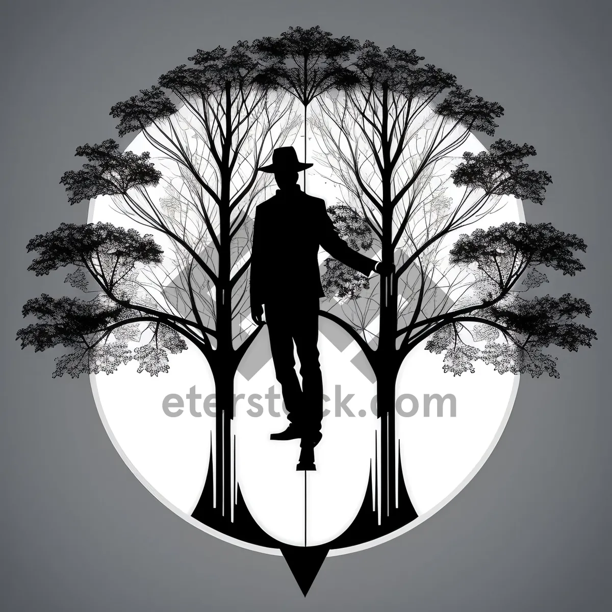 Picture of Floral Branch Silhouette Design - Summer's Graphic Tracing Art