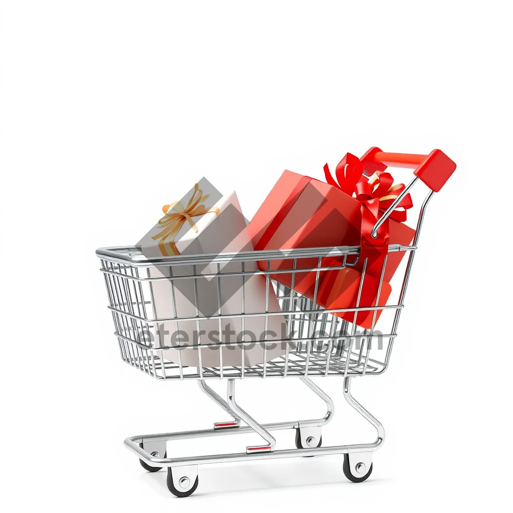 Picture of 3D Shopping Cart on Wheels - Business Finance