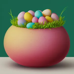 Colorful Easter Eggs and Hen's Reproductive Organs