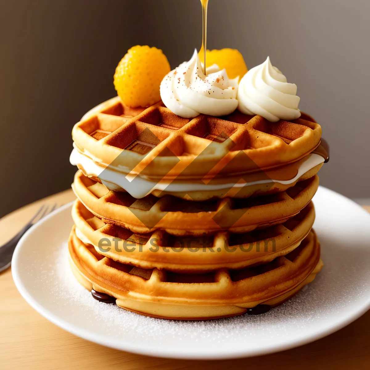 Picture of Delicious Breakfast Pastry With Fresh Fruits and Cream