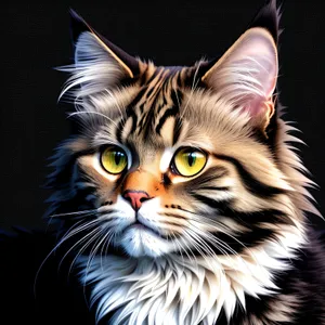 Curious Gray Tabby Kitten with Fluffy Fur