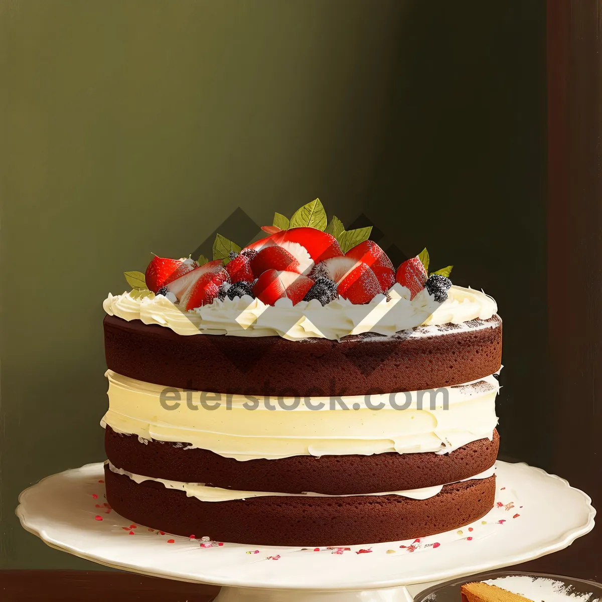 Picture of Delicious Strawberry Chocolate Cake Dessert Palmieri