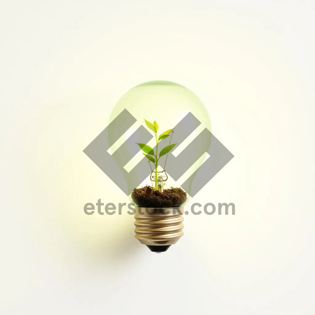 Picture of Electric lamp shining light on small green plant