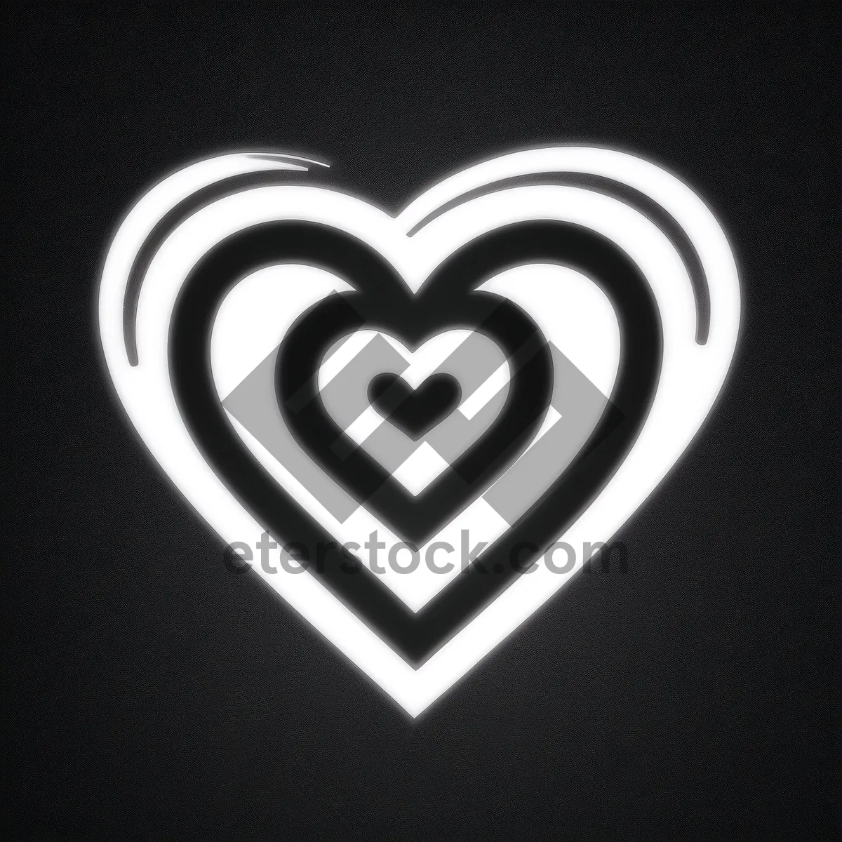 Picture of Black Swirl Heart Graphic Design Decoration