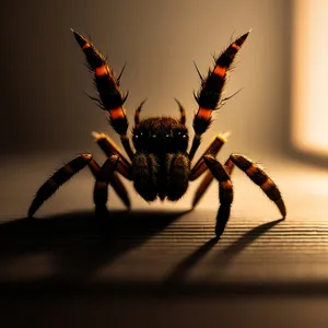 Close-up of Wild Barn Spider with Black Coloring