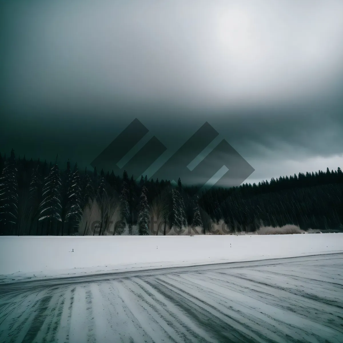 Picture of Winter Wonderland: Majestic Frozen Mountain Landscape