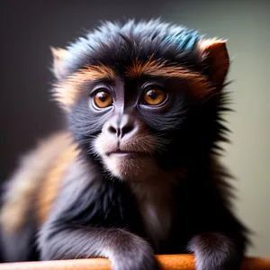 Playful Primate with Piercing Eyes