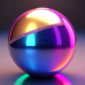 Egg-shaped Glass Sphere with 3D Graphic Design