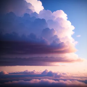 Vibrant Summer Sky with Fluffy Cumulus Clouds