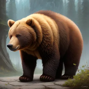 Magnificent Brown Bear in Natural Habitat