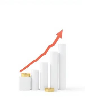 3D arrow graph for business finance presentation