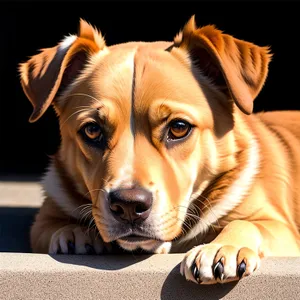 Playful Purebred Canine with Tennis Ball