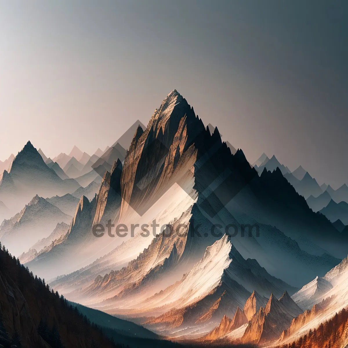Picture of Majestic Alpine Winter Landscape with Glacier-Covered Peaks