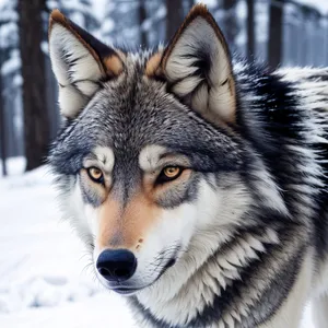 Wild Timber Wolf with Captivating Eyes