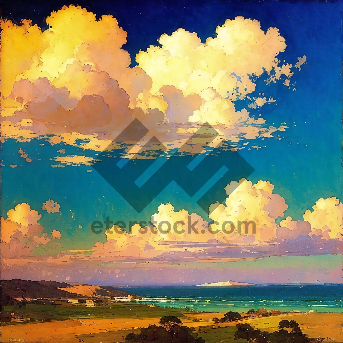 Picture of Serenity at Sunset: Silhouetted Tree Under Vibrant Sky