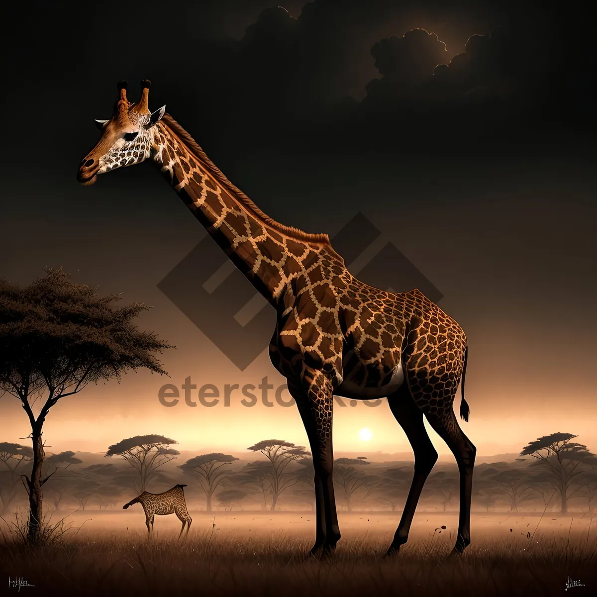 Picture of Majestic Wildlife: Giraffe in South African National Park