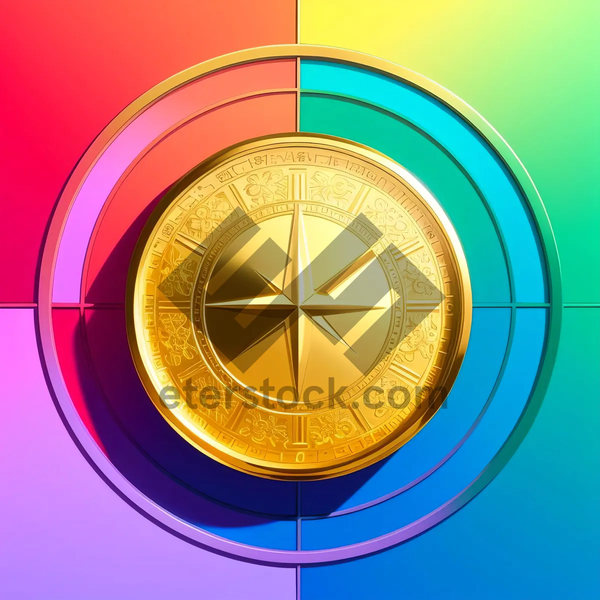 Picture of Time Symbol: Clock and Compass Icon