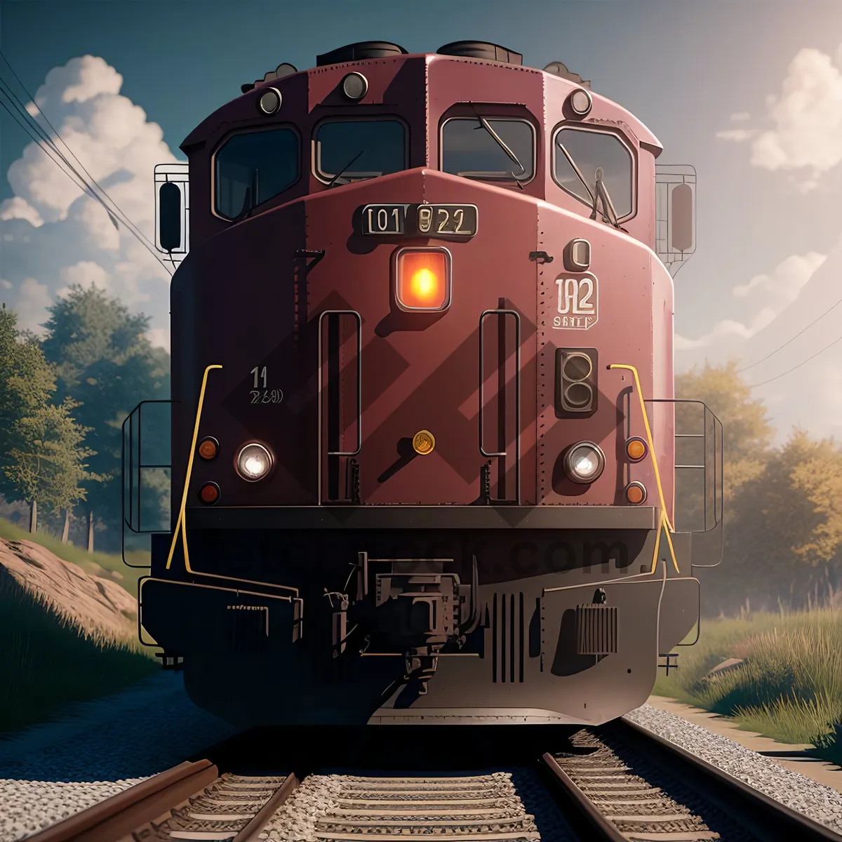 Picture of Vintage Electric Passenger Train at Railway Station