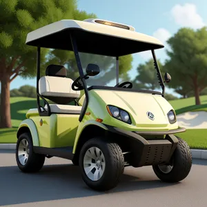 Sporty Golf Cart on Outdoor Course