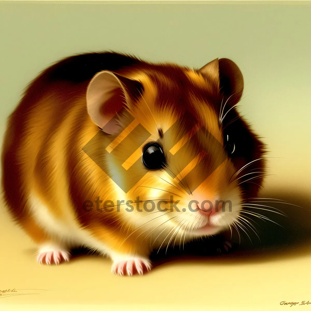 Picture of Furry Cutie with Whiskers: Adorable Hamster Pet Portrait