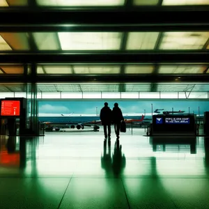 Modern city transportation center interior - urban architecture