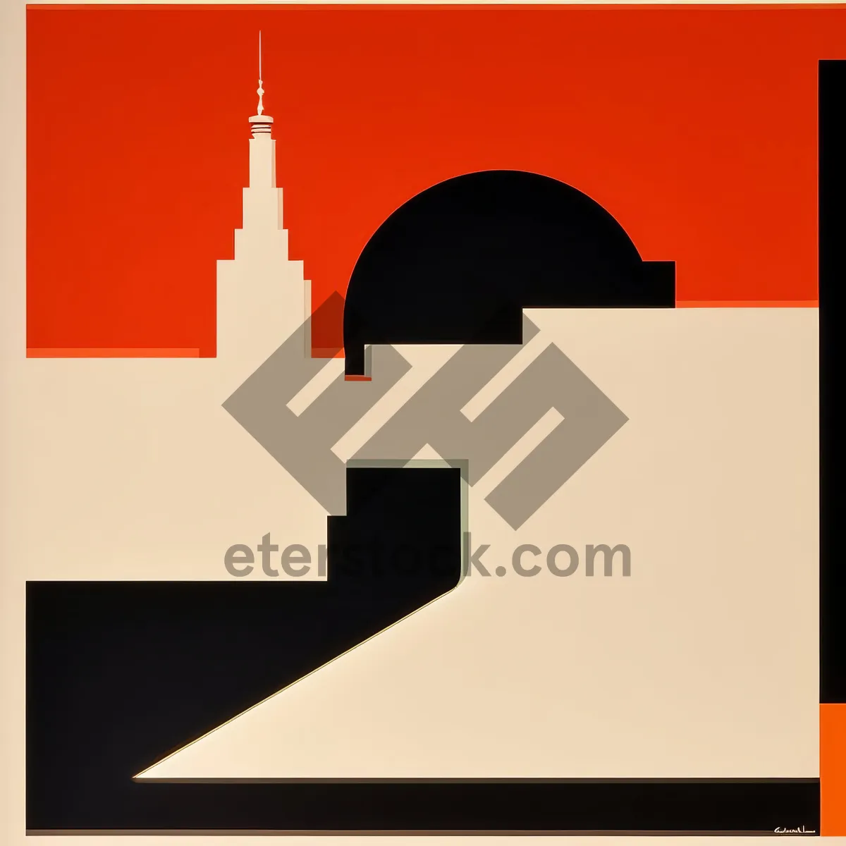 Picture of Silhouette of Bob Building - Symbolic Architecture Sign