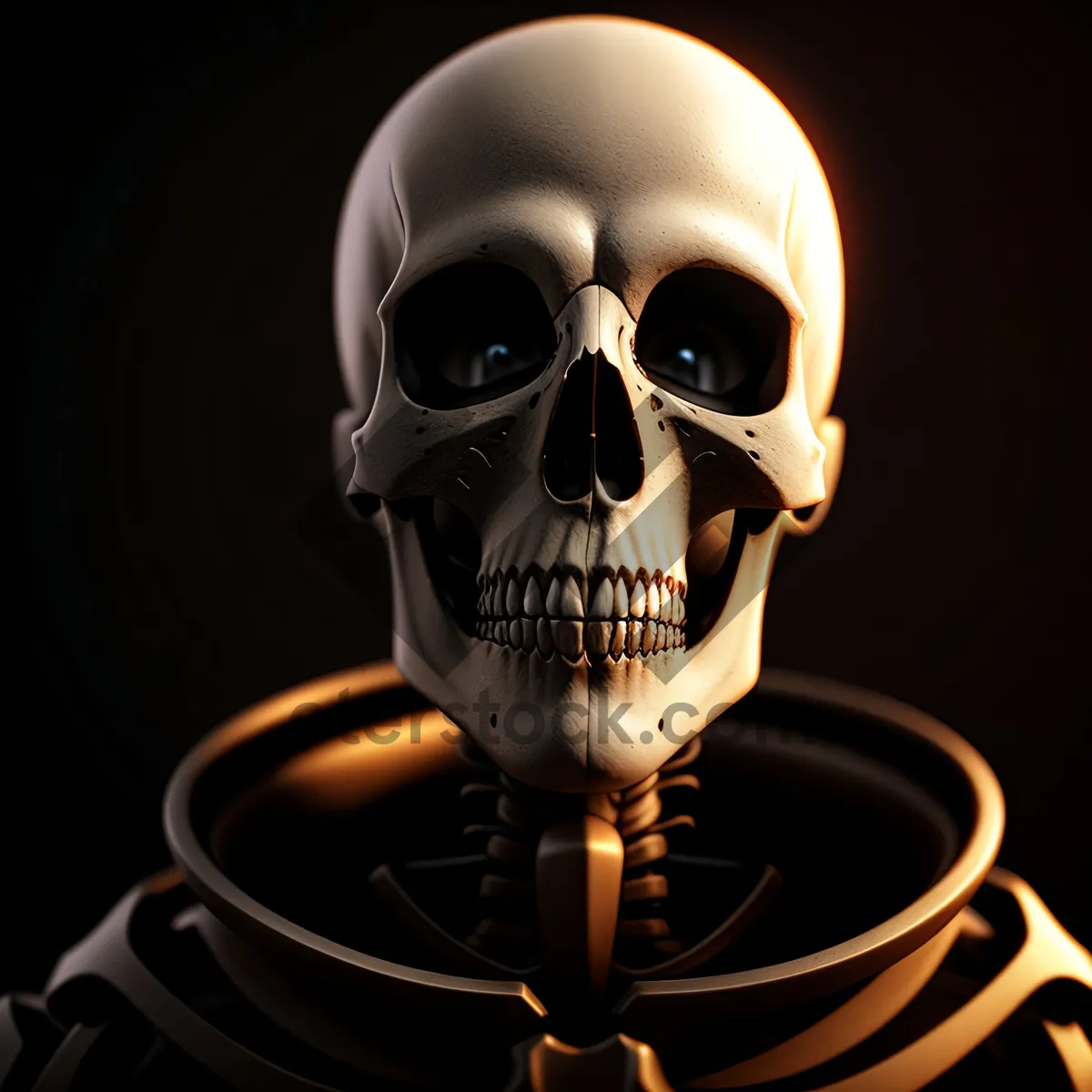 Picture of Frightening Skull with Exposed Nose - Horrifying Pirate Skeleton