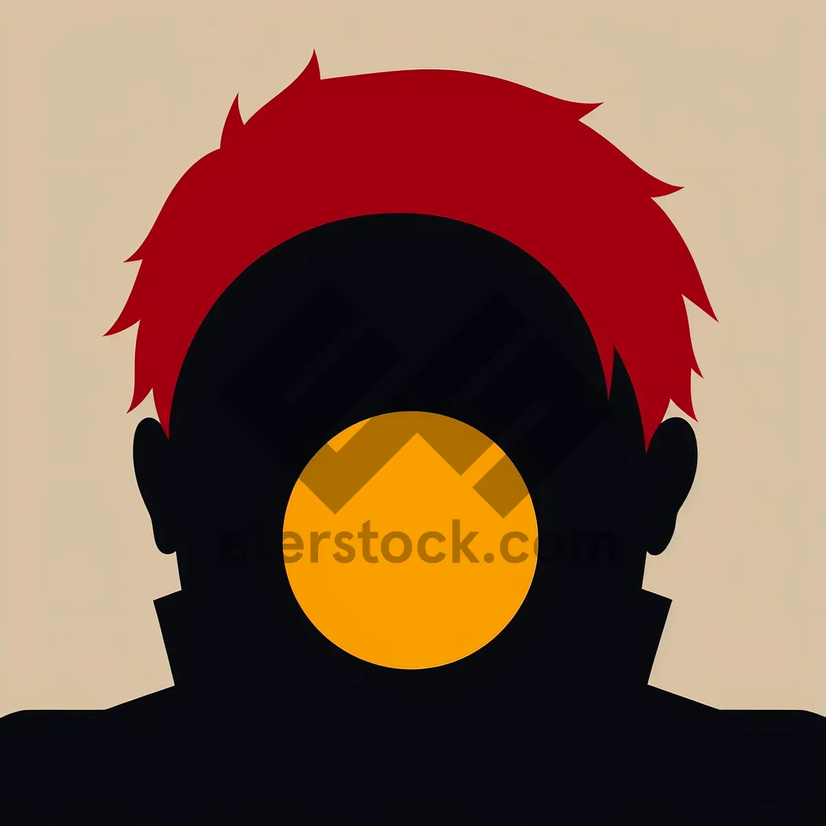 Picture of Graphic Afro Icon with Silhouette, Gear and Symbol Design