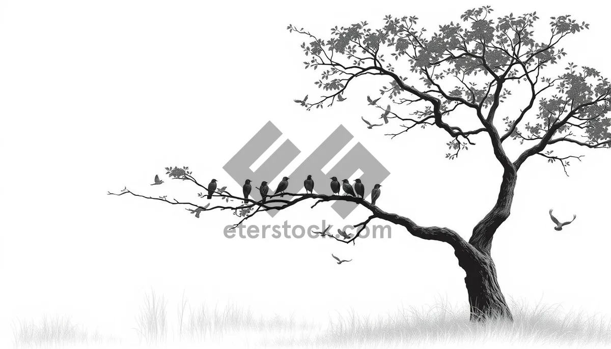 Picture of Silhouette of caribou in winter season among trees