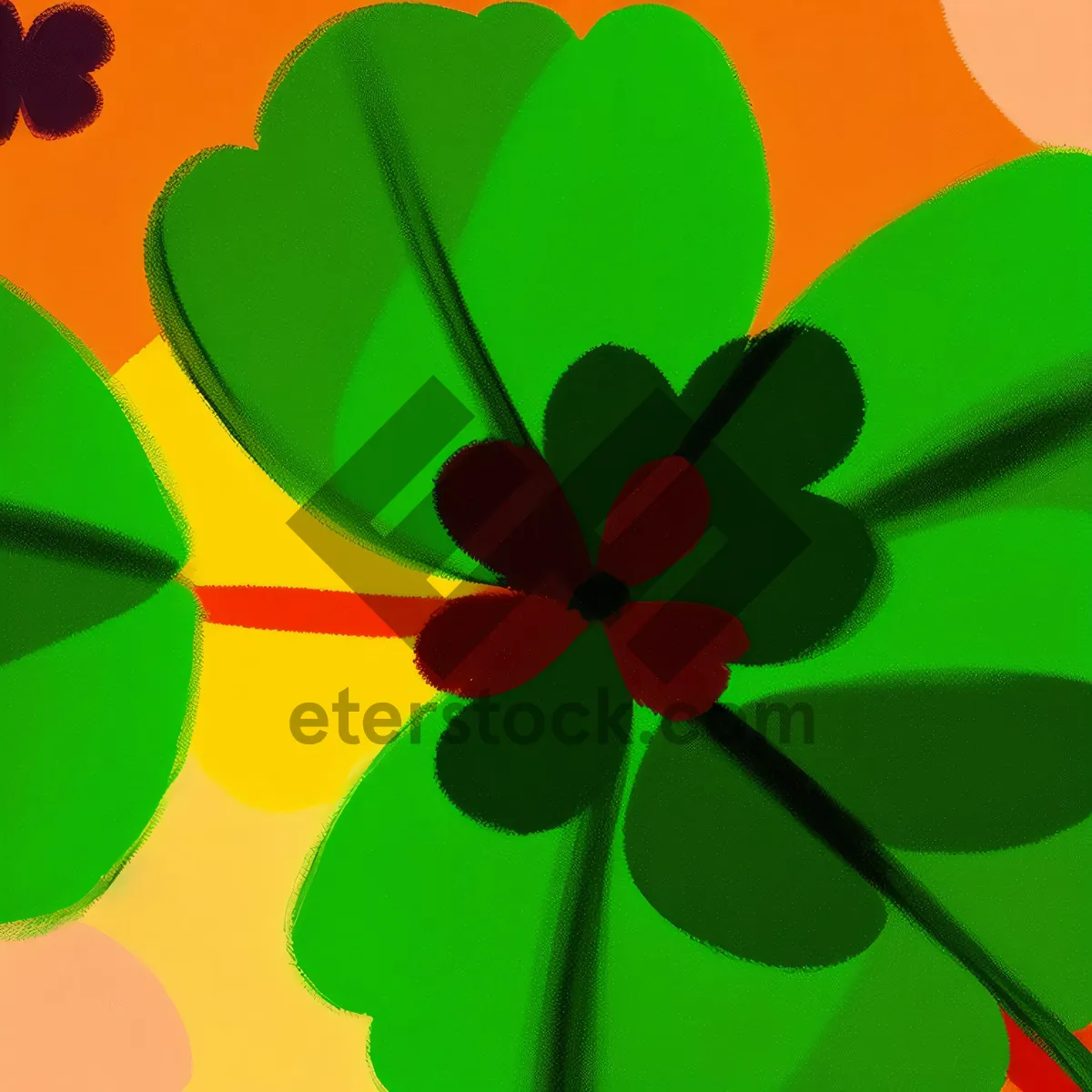 Picture of Colorful Pinwheel Holiday Card Decoration with Clover Design