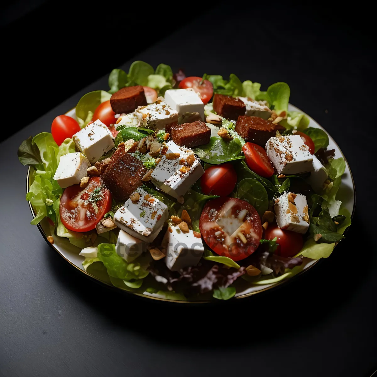 Picture of Fresh Healthy Salad with Grilled Vegetables and Cheese