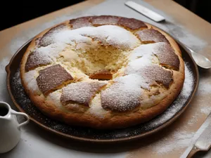 Homemade Breakfast Pastry with Coffee and Butter