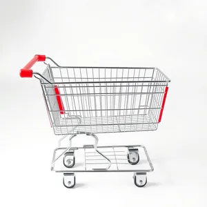 3D empty supermarket shopping cart with wheels for sale