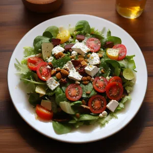 Healthy Greek Salad with Fresh Vegetables and Feta Cheese