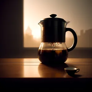 Coffee Mug with Hot Brown Beverage