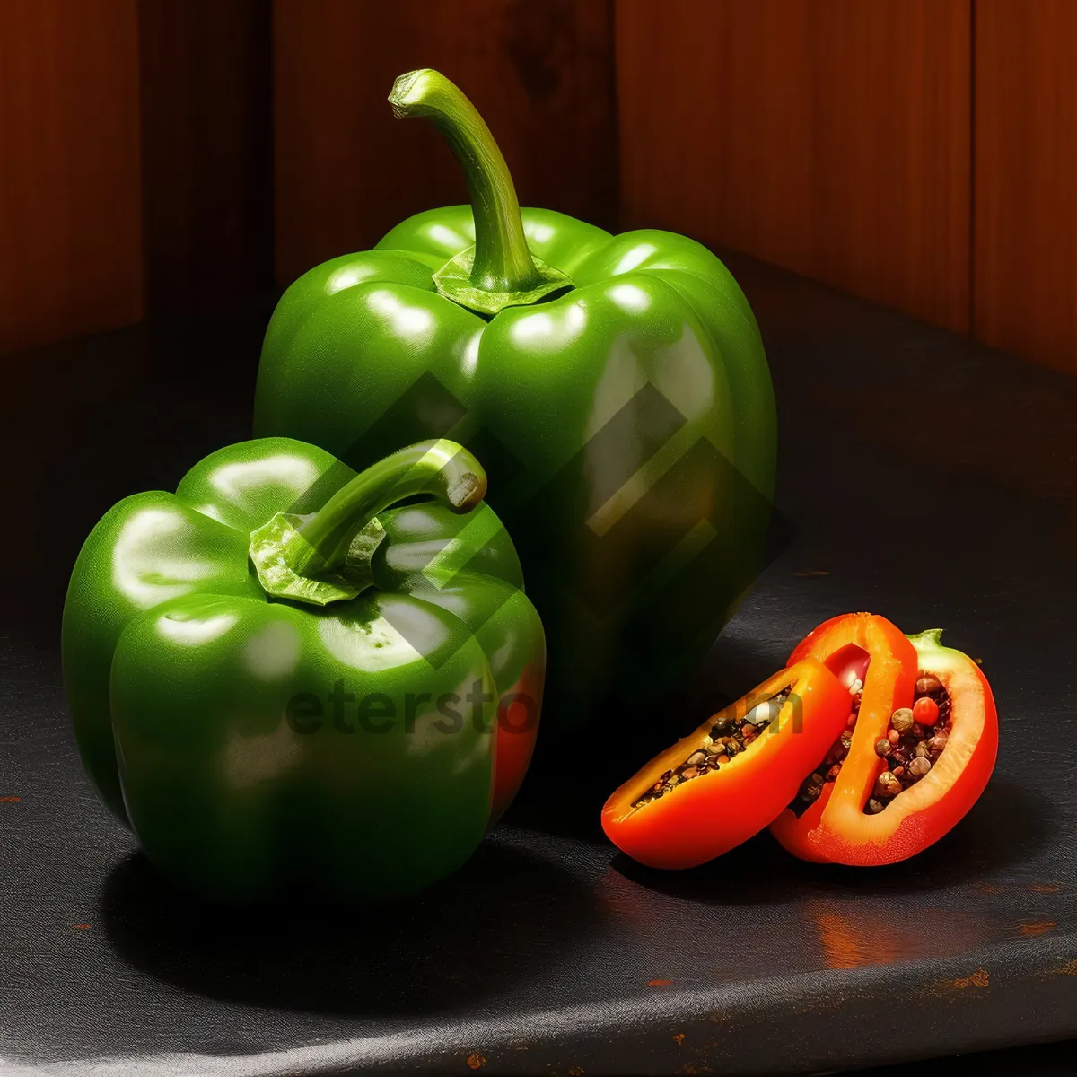 Picture of Fresh Bell Pepper Salad with Colorful Ingredients