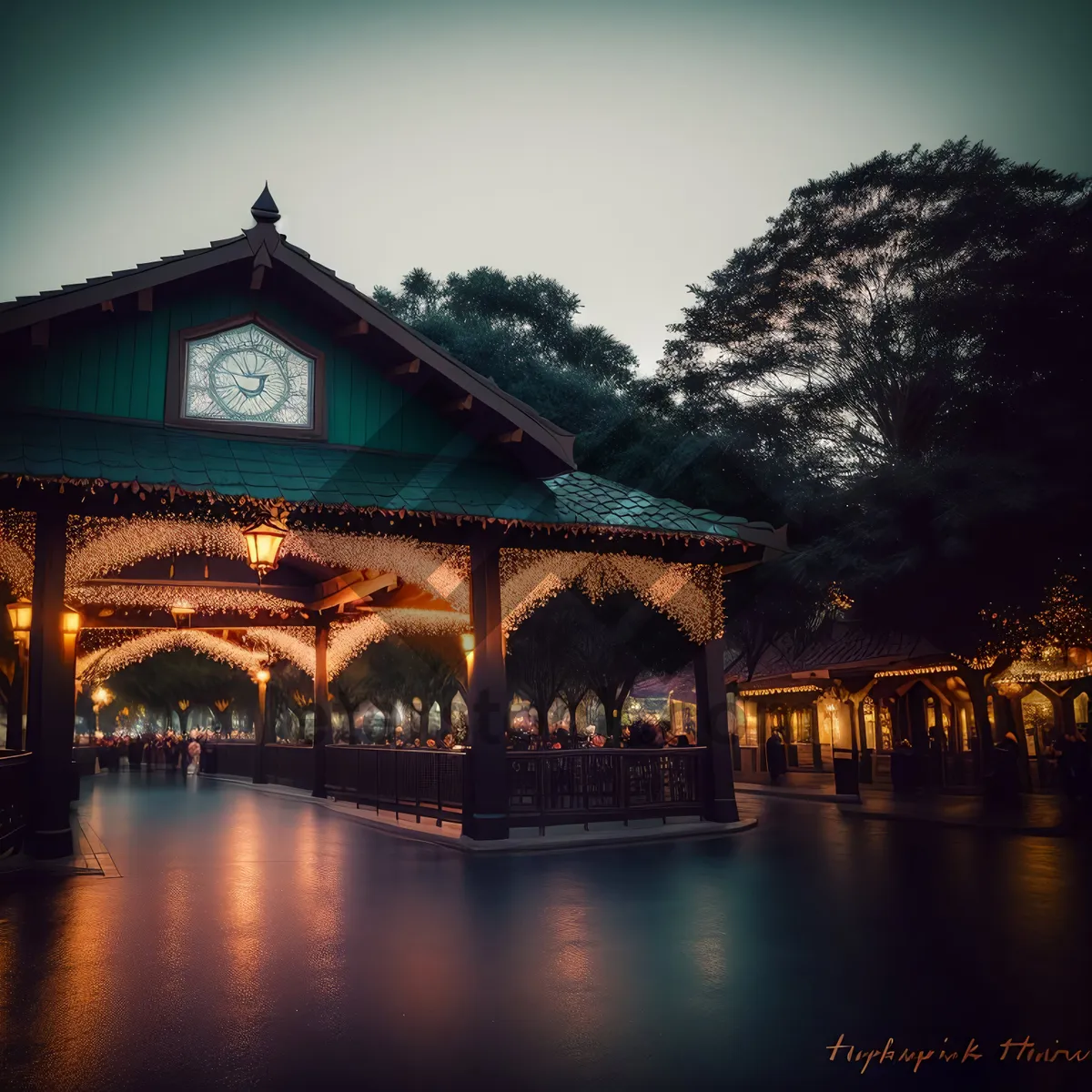 Picture of Japanese Temple Overlooking Serene River