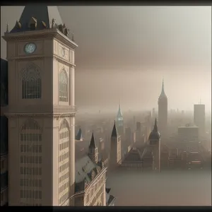 Iconic London Skyline at Night with Clock Tower