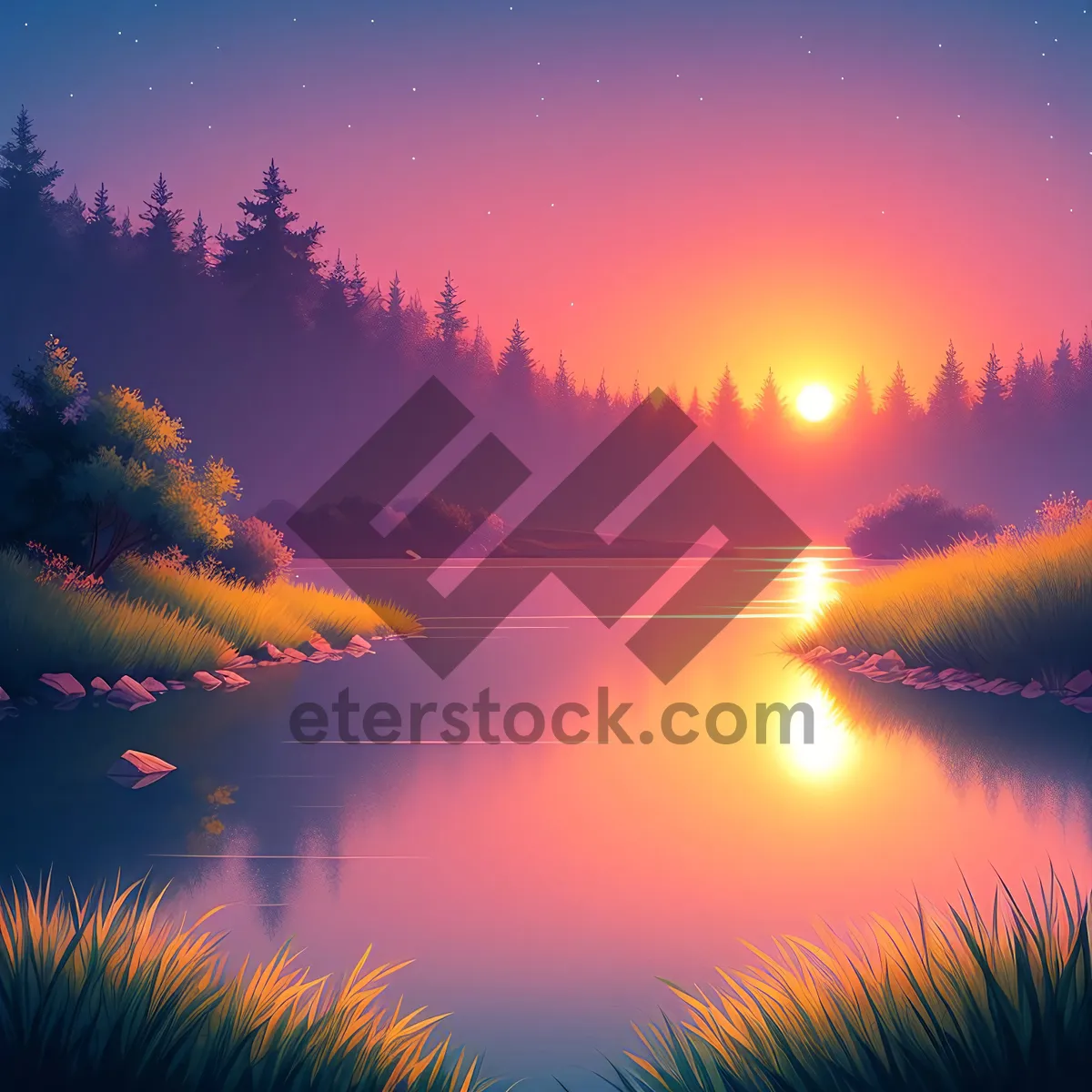 Picture of Golden Horizon over Serene Waters