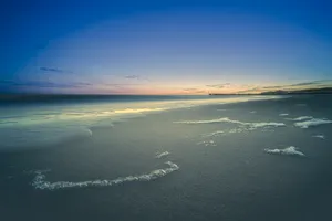 Golden Hour Sunset Over Beach Landscape
