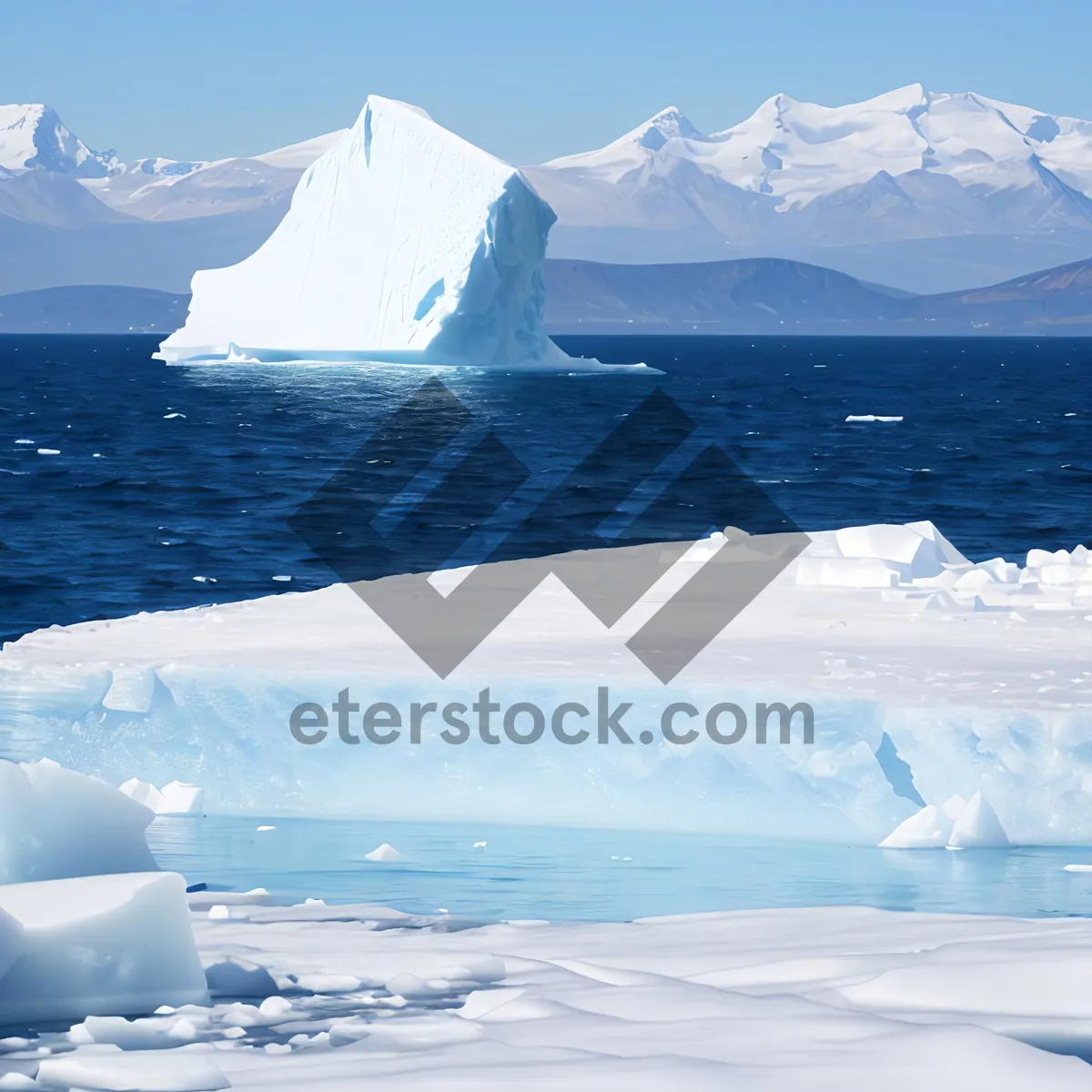 Picture of Majestic Arctic glacier in frozen ocean.